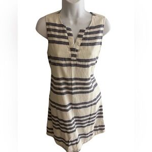 BeachlunchLounge Striped Deess Dress-XS blue striped linen cotton blend